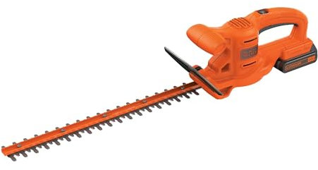 BLACK+DECKER 20V MAX Hedge Trimmer, Cordless, 18 inch Blade, Reduced Vibration, Battery and Charger Included (LHT218C1)