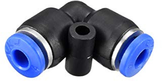 sourcing map Plastic Elbow Push to Connect Tube Fitting 4mm Tube OD Pneumatic Air Push Fit Lock Fitting Blue 15pcs