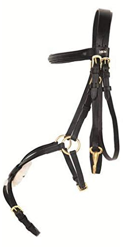 HKM 5847 Reittrense, Mexikanisches Reithalfter Lammfellpolster Leder, Schwarz Pony, 58479_Schwarz_Pony