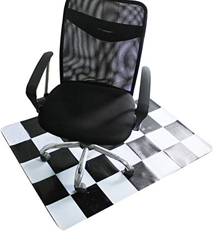 LZYSJ Stuhlmatte Bürostuhlmatte, Bodenschutzmatte rutschfest Wearable, Holzboden Keramikfliesen Schutzpolster, Home PVC Schwarz Weiß 90 * 120cm