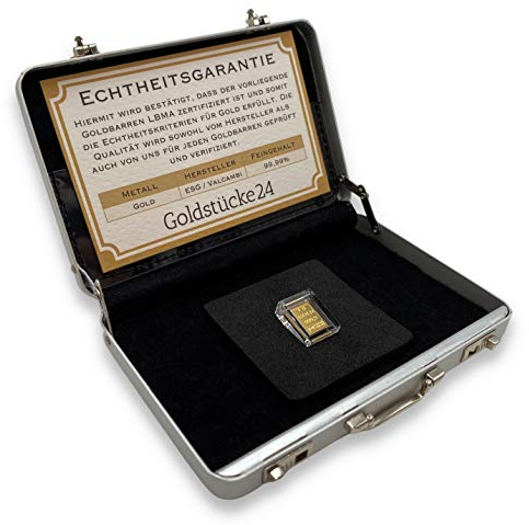 Goldkoffer als Geschenk - 1g Goldbarren in Aluminiumkoffer- Tolle Geschenkidee