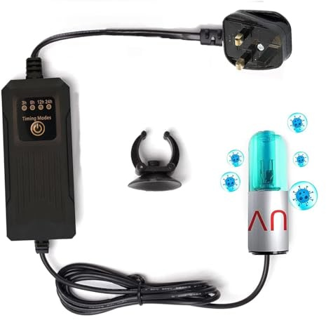 3W UV Disinfection Lamp, Aquarium UV Sterilizer for Green Water and Algae Clean,Home Sanitizer Ozone Free Ultraviolet Light for Fish Tank Phone Keys,Home,Baby Room,Pet,Pond,Hotel
