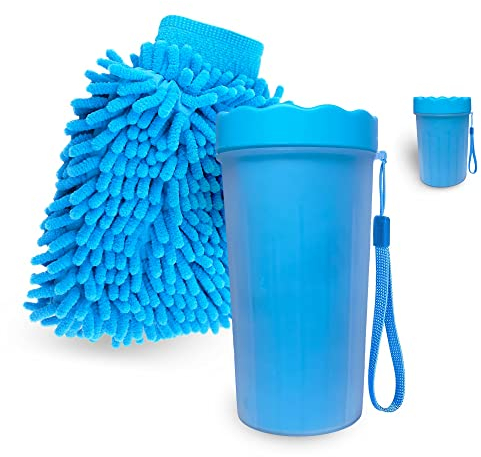 Goldthal® Das Original Pfotenreiniger für Hunde mit Microfaser Handschuh, Keine schmutzige Pfoten mehr für große oder kleine Pfoten