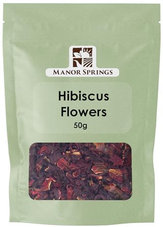 Hibiscus Flowers Whole Petals 50g by Manor Springs