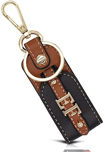 Dolphin Line Personalisierter Schlüsselanhänger aus Leder – Mit Wunsch-Initialen graviert – Geschenk für Damen & Herren – Chrom Anthrazit – Hochwertig & Elegant
