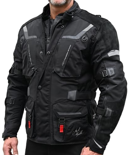 Mycl Turell TransAlpin HighPro 2in1 Motorradjacke Herren mit Protektoren - All Season Motorrad Jacke - Fidlock Magnetverschluss - CE AA Sympatex wasserdicht - Sicher & Komfortabel