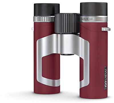GoView ZOOMR 8x26 kleines, leichtes Fernglas (8-Fach Zoom, Magnesiumgehäuse, inkl. Smartphone-Adapter & Zubehör) Ruby Rot