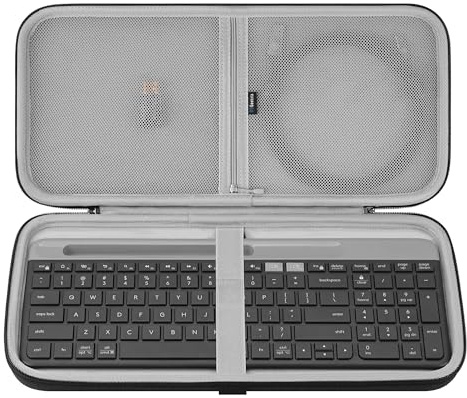 GEEKRIA Keyboard Hard Shell Protective Travel Case, Compatible with Logitech MK470 Slim Wireless Keyboard and Mouse Combo, Logitech MK470 / K585 / K580 (Dark Gray)