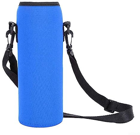 ZYWUOY Housse isolante pour bouteille d'eau, néoprène bleu, 1000 ml, 8 x 19 cm