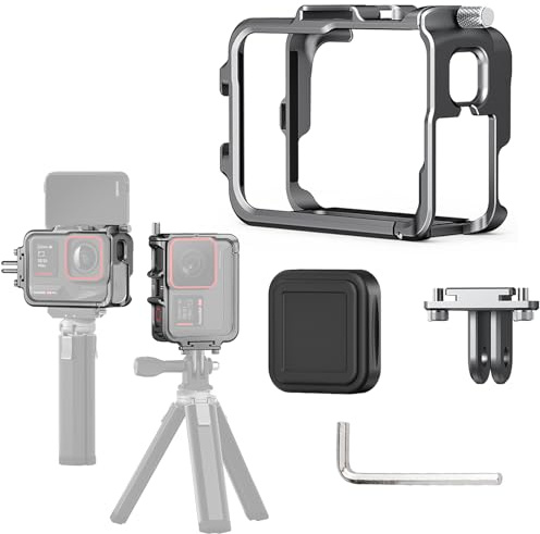 MotuTech Schutzrahmen aus Metall für Insta360 Ace Pro 2/Pro/Ace Action-Kamera, Erweiterungsset mit 2 Cold Shoe Connectors, Halterung horizontal und vertikal