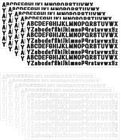 10 Blatt Kleine Buchstabenaufkleber Aufkleber Buchstaben für Schultüte 0,59 Zoll Niedliche Briefkastenbuchstaben Vinyl Wasserfeste Sticker Buchstaben zum Basteln Fenster Tür Schild Notizbuch