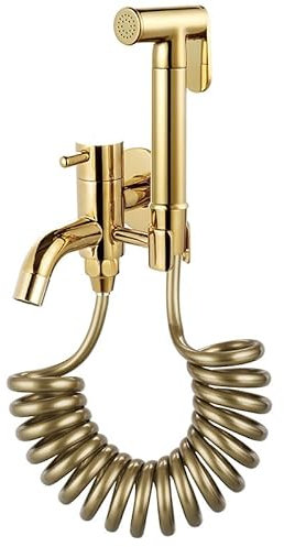 Pulvérisateur De Eoilette Pour Bidet Or Kit Douchette Wc Suspendu Douchette Wc Kit Complet Tout Cuivre Multifonction,or,tuyau À Ressort