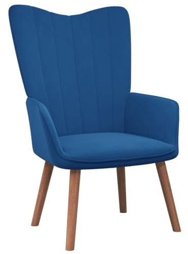 THOYTOUI Relaxsessel, Cocktailsessel TV Sessel PolsterStuhl ArmlehnStuhl Geeignet für Schlafzimmer Wohnzimmer Balkon Büro Blau Samt