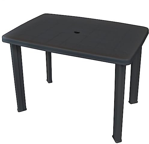 HEFZGDB Gartentisch Anthrazitgrau 101 x 68 x 72 cm Kunststoff Campingtisch Gartentisch Balkontisch Geeignet für Gärten, Terrassen, Decks.