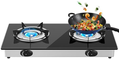 2 Zonen Gaskochfeld-Dieser 2-flammige Gasherd wurde entwickelt, um dir ein effizientes, schnelles Kochen zu ermöglichen. Unser Gasherd für den Innenbereich und das Wohnmobil braucht wenig Gas