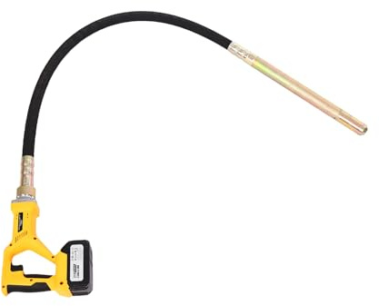Concrete Vibrator Poker, 21V Handheld Cordless Concrete Vibrator with Charger and Battery, 2000 R/Min, Cement Vibrating Tool for Mixing and Compacting Building Concrete