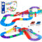 AQXONG 63Pcs Magnetisches Baustein Spielzeug für Bahnrennen, Magnetisches Bauspielzeug mit LED Rennwagen, Magnetisches Konstruktions Spielzeug, Geeignet für Jungen und Mädchen AB 3 Jahren