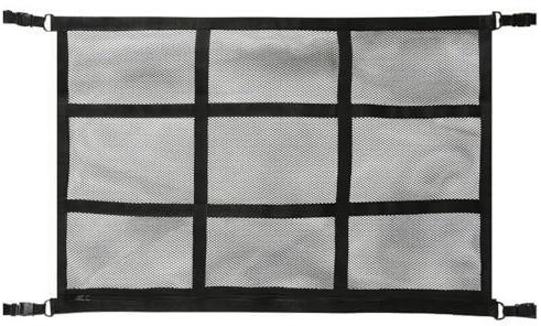 NOPKESV Rete Portaoggetti a Soffitto dell'Auto,con Cinghie a Croce Regolabili,Doppellaggi Organizer per Quattro Braccioli sul Tetto Auto,SUV,Van,Ottimo Accessorio per Campeggio per Lunghi Viaggi