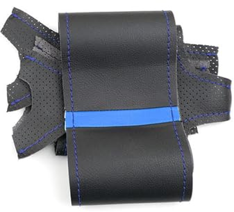 Rivestimento Protettivo Volante Per Suzuki Per Celerio Per Vitara 2015-2019 Per Swift 2011-2017 Per SX4 Per S-CROSS 2013-2019 Coprivolante Per Auto In Pelle Copristerzo(Blue line-Blue)