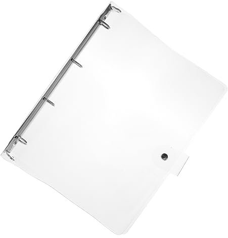 STOBOK A4 4-Ring Binder Notebook Cover Plastic Shell Snap Button Closure Loose-Leaf Notebook Folder for School and Office
