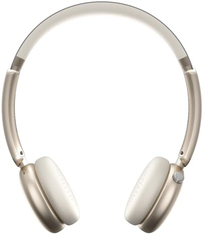 LORELEI Q60 Wireless Bluetooth On-Ear Headphones Lightweight ，Built-in Micphone, 40 Hours Up Battery Life, Bass Mode, Memory Earmuffs (Starlight)
