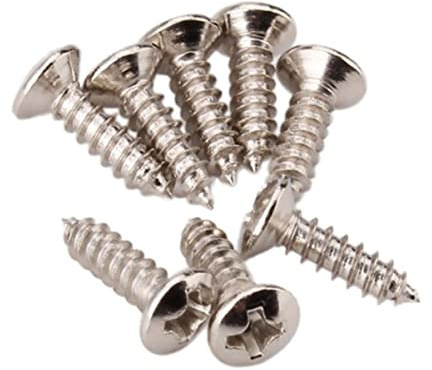 Gitarren Schlagbrettschrauben 50 Stück Silber als Ersatzschrauben | Gitarren Schlagbrett und Abdeckplatte, Robustes Metall, Passend für St Tl Modelle, Zubehör