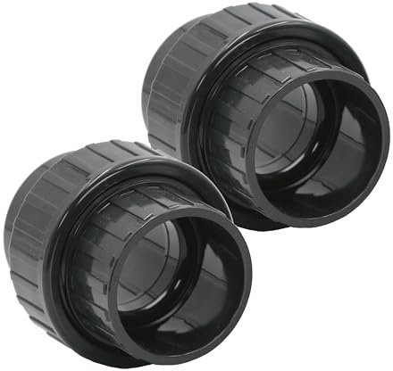 HAF® 2 accesorios de PVC con 2 manguitos adhesivos de 40 mm | Adaptador de PVC gris para conexiones de tuberías, tuberías de piscina y mucho más...Calidad: fabricado en Europa, cantidad: 2 unidades