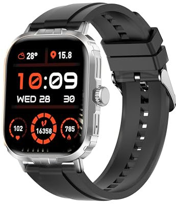LAOYABB Smartwatch Uomo Donna, 2.01 Intelligente Orologio con Contapassi/Cardiofrequenzimetro/Sonno, Sportivo Fitness Tracker con Effettua o Risposta Chiamate, IP68 Smart Watch per Android iOS