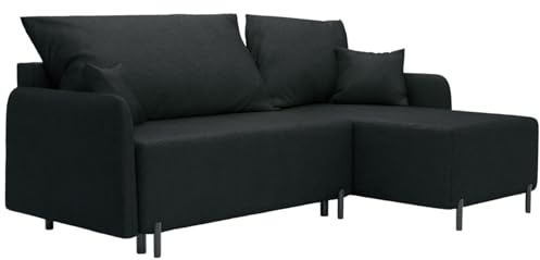 FurniDe24 Ecksofa mit Schlaffunktion und Bettkasten, 3-Sitzer L-Form Schlafsofa, Eckcouch mit Stauraum, Ottomane Universal, Bouclé-Stoff, Polsterecke Malmo - Gerra 75