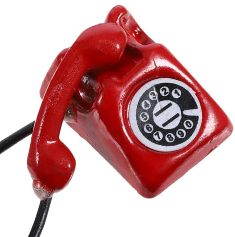 UPKOCH Mini Teléfono Vintage Rojo para Muñecas Decoración Realista para Casa de Muñecas Juguete Educativo para rol y Desarrollo Social