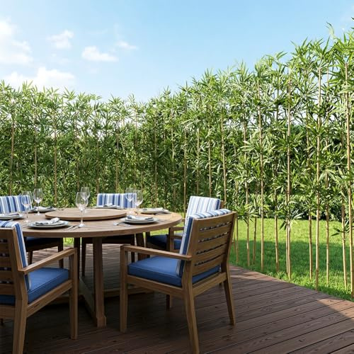 VeriNatural Künstlicher Bambus 180 cm, UV-beständig, 36 echte Bambusstäbe | Kunstpflanze mit echten Bambusstäben,flexibel kombinierbar als Sichtschutz,Pooldeko,Garten-und Wohnraumdeko