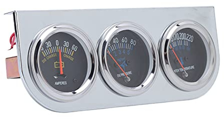 RiToEasysports Ga Indice di Amperometro per Auto 52 Mm, leggibilità Notturna, Quadrante Ad Alta visibilità, compatibilità Universale, Calibri Meccanici Inclusi per Veicoli 12 V, Kit a Triplo