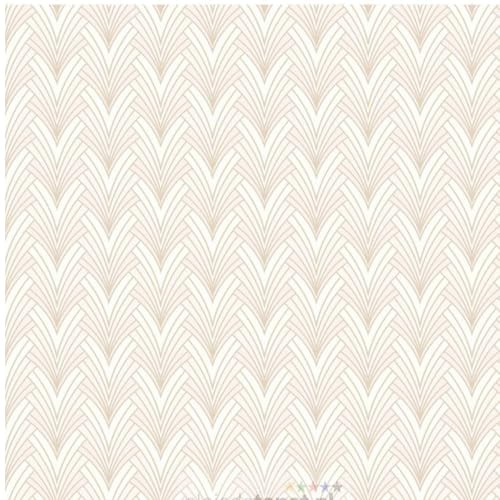 YöL Art Deco Blown Vinyl Wallpaper - Classic Contemporary Versatile - 10.05m x 53cm Roll - Scrubbable Paste The Wall - Cream Gold Pattern Grand Hotel - Feature Statement Wall