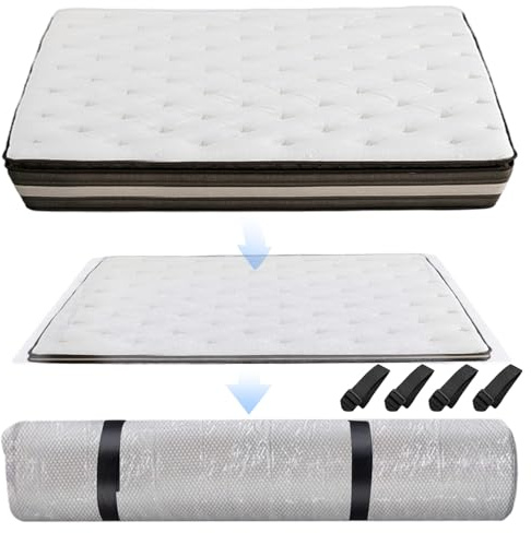 Vakuumbeutel für Matratzen 230 x 135 cm Extra Groß, Wiederverwendbarer Matratzen Vakuumierbeutel mit 4 Spanngurten für Umzug und Lagerung, Aufbewahrungsbeutel für Matratze, Bettdecke und Bettwäsche