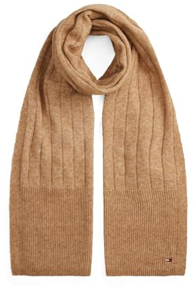Tommy Hilfiger Th Flag Fluffy Scarf Color Safari Canvas, One Size RBC - SAFARI CANVAS One Size
