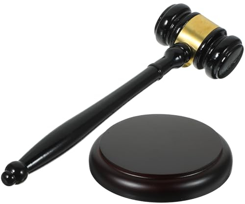 Parliky Martelletto del Giudice in Legno Base, Set da 2 Pezzi per Aste e Tribunali, Martello da Giudice Artigianale Finitura Liscia e Impugnatura Ergonomica per Ufficio e Cerimonie