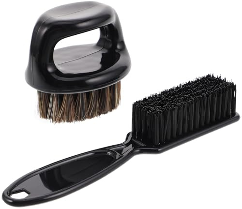 HINTRMENT Nackenbürsten Satz mit Weichen Borsten Pomaden und Ringbürste aus Nylon Haarentwirrbürste für Männer Schwarzes Bartpflege und Styling Satz