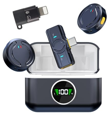 Zambuph Microphone de Bureau sans Fil avec Clip magnétique pour Une Installation Facile, ABS, autonomie de 30 Heures, Charge, Forte Suppression du Bruit