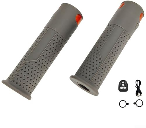 Lenkergriffe für Elektroroller mit Blinkern für Xiaomi M365 Pro 1S Pro 2 Mi3, rutschfeste Silikon-Lenkerenden mit Blinkern links und rechts, Zubehör für Elektroroller (grau)