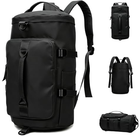 LUPATDY Bolsa de deporte para hombre de 45 l, bolsa de viaje grande con compartimento para zapatos y compartimento húmedo, impermeable, bolsa de gimnasio como mochila y bolsa de fin de semana para