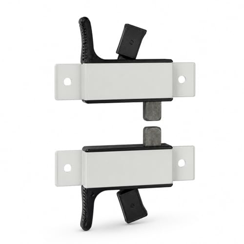 FERPASA® - Juego de Retenedores para Ventanas de Guillotina | 2 Pasadores con Tornillos Incluidos | Bloqueo y Retención de Ventanas Deslizantes Verticales | Aluminio y Nylon (Blanco, 1 Juego)