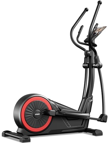UMAY Vélo elliptique magnétique silencieux pour la maison, avec 16 niveaux de résistance, pulsation, vélo elliptique, avec volant d'inertie de 7 kg et écran LCD, max. 159 kg