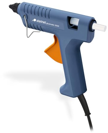 Steinel Pistola per colla a caldo Gluematic 3002 - Glue gun con capacità 16 g/min, inclusi 3 stick di colla da 11 mm, con cavo - Per bricolage e riparazione