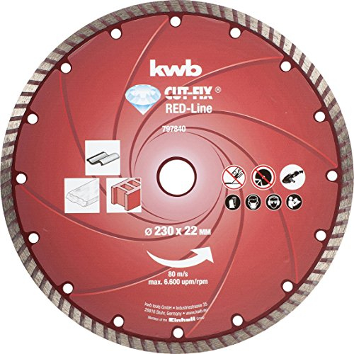 kwb Disco Diamante Disco Disc Red-Line 797840 (sinterizzato, Turborrand, 230 x 22 mm) A. a. Per Einhell Te-AG 230