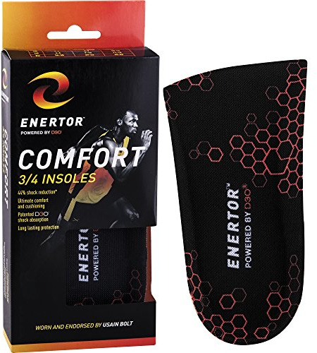 Enertor Comfort 3/4 Length Insoles - Solette Ortopediche - plantari con coppa del tallone profondo - Per il supporto della fascite plantare, sollievo dal dolore del piede e del tallone - Taglia M