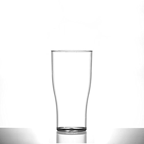 Pack of 12 x Elite Polycarbonate Plastic Reusable Tulip Shaped Half Pint Glass 10OZ - CE Marked