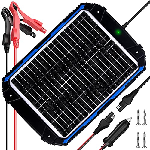 SUNER Power 20 W 12 V Solar-Autobatterie-Ladegerät & Wartung, wasserdichtes Solar-Erhaltungsladegerät, integrierter intelligenter MPPT-Controller, Anhänger, Boot