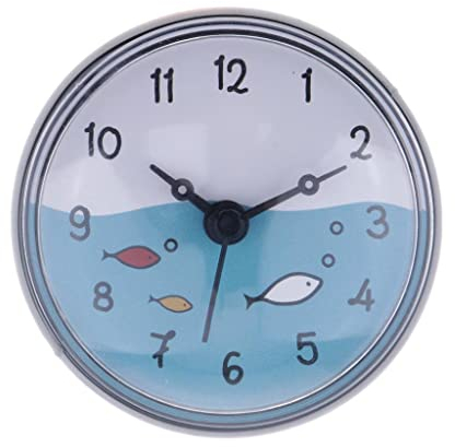 LOVIVER Duschuhr Saugnapf Badezimmeruhr Baduhr Badewanne Uhr Geschenk für Weihnachten, Grau