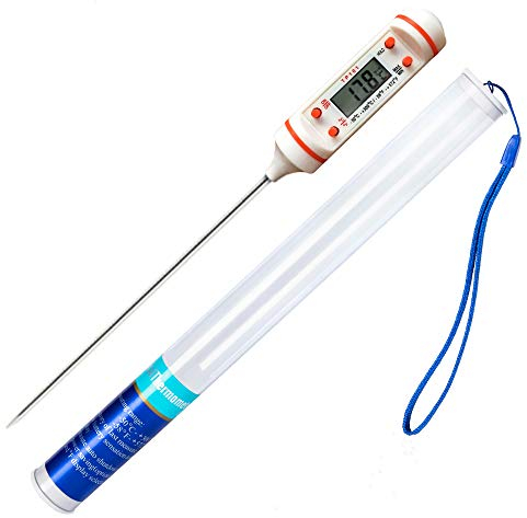 oujilet Thermometer Küche Universales Haushaltsthermometer Digitales Kochthermometer Küchenthermometer Fleischthermometer, Ablesbar 50°C- 300°C, °C/°F Umschaltbar Thermometer mit Schutzhülle