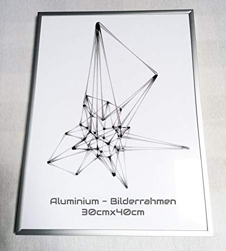 Gedeon - Cornice portafoto in alluminio, 30 x 40 cm, colore: Argento